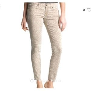 Lucky Brand Beige Patterned Skinny Jeans